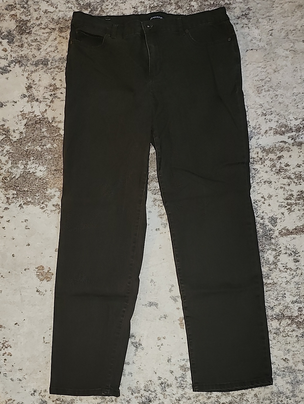 Women's Black Bandolino Straight-Leg Jeans Size 14